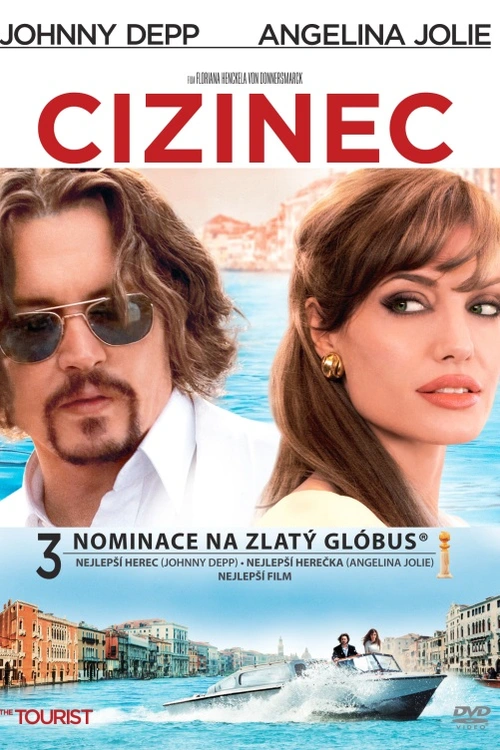 Cizinec. Uhlazený Američan Johnny Depp na dovolené v italských Benátkách potkává neskutečně krásnou Angelinu Jolie, ženu s velkým tajemstvím. Jejich romantický flirt se ale brzy promění v nebezpečnou hru plnou intrik a lží, kvůli které jim je v patách Interpol, italská policie i ruští zabijáci... Americký akční film (2010). Dále hrají R. Sewell, P. Bettany, C. Sibony, B. Wolkowitch, F. Vincentelli a další. Režie F. Henckel von Donnersmarck