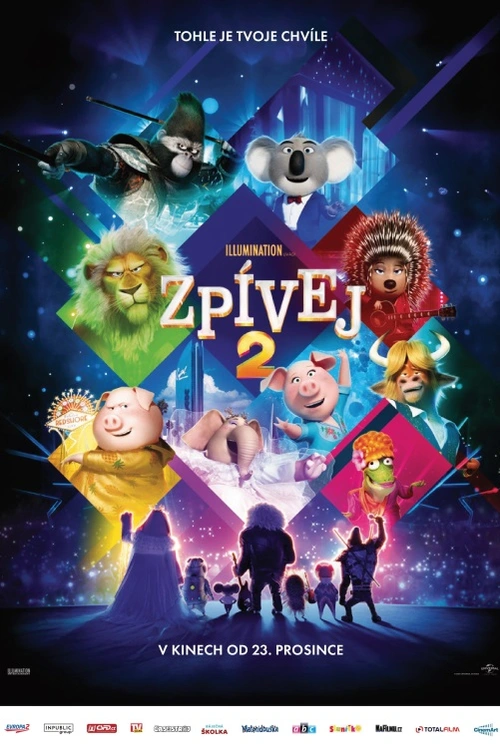 Zpívej 2. Buster a jeho nové herecké obsazení se nyní chystají na premiéru nové show v divadle Crystal Tower. Protože však nemá žádné konexe, musí se se svými zpěváky vplížit do kanceláří společnosti Crystal Entertainment, kterou řídí bezohledný vlčí magnát Jimmy Crystal, kde parta přednese absurdní nápad obsadit do své show legendu lvího rocku Claye Callowaye. Buster ale musí stárnoucí rockovou hvězdu Claye nejprve přesvědčit, aby se vrátil na jeviště... Americko-japonský animovaný film (2021) Režie G. Jennings