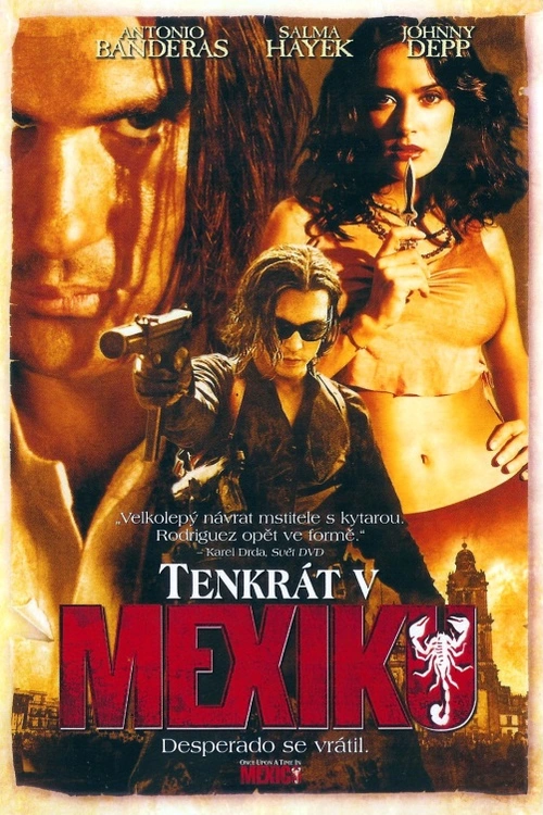 Akce, výstřely z pušek! Hrdina s kytarou „El Mariachi“ je zpátky ve městě! Čeká vás závěrečná část westernové trilogie režiséra Roberta Rodrigueze.