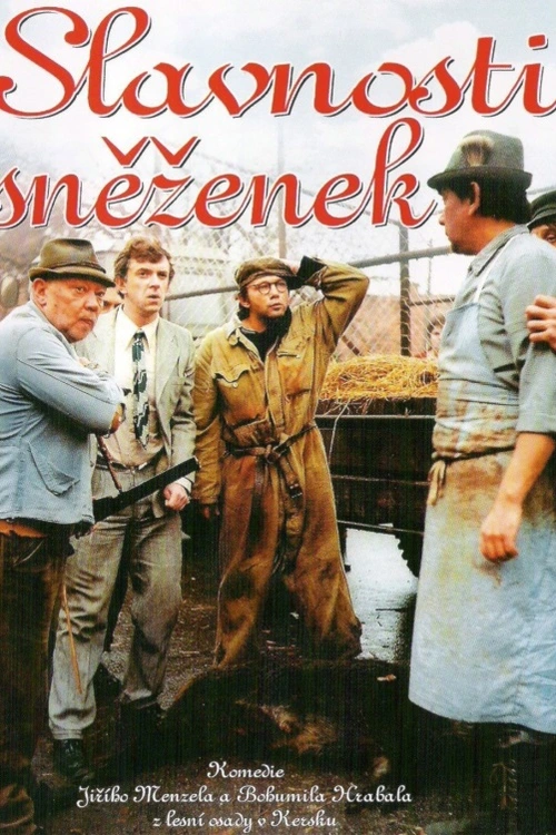 Slavnosti sněženek. Spor dvou mysliveckých spolků nad zastřeleným kancem vytváří portrét soužití v chatové oblasti Kersko, kde Hrabal žil. Příběhy hluboce lidské a nostalgické se oživují díky Hrabalově vypravěčskému stylu a režijní technice. Film rovněž kombinuje poetiku, realistický popis a humornou kresbu.