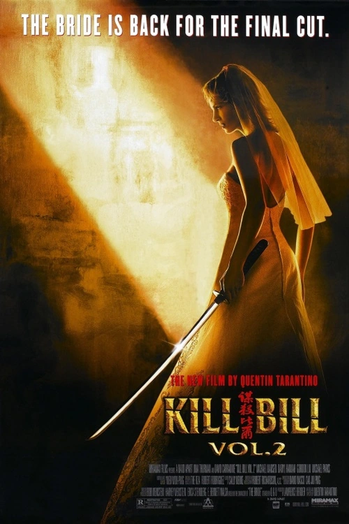 Kill Bill 2. Americký akční film. Druhá část skvělého hitu Quentina Tarantina. Napínavé osudy pevně odhodlané Nevěsty a nebezpečné vyvrcholení její pomsty.