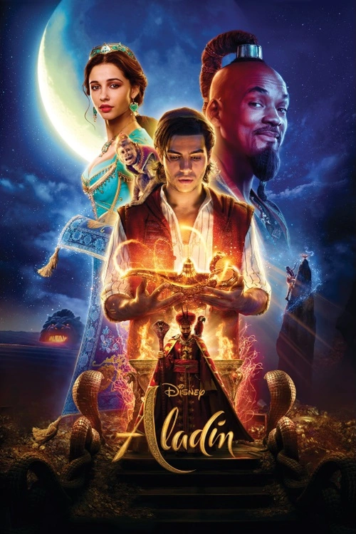 Aladin je hranou adaptací animovaného stejnojmenného filmu, který je založen na stejnojmenném příběhu ze sbírky příběhů Tisíc a jedné noci. Ve snímku Aladin září Will Smith jako bombastický džin.
