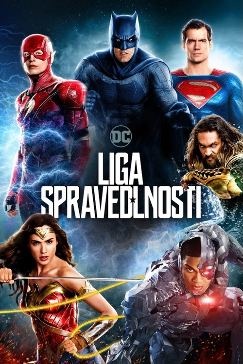 Liga spravedlnosti. Po Supermanově smrti hledají Batman a Wonder Woman do týmu rekruty s nadlidskými schopnostmi, aby zachránili lidstvo před hrozbou přicházející z jiného světa - Steppenwolfem. Dají dohromady tým superhrdinů známý jako Liga spravedlivých. Americký akční film (2017) Hrají B. Affleck, G. Gadot, H. Cavill, E. Miller, J. Momoa, R. Fisher, A. Adams, J. Irons, J.K. Simmons, D. Lane, C. Nielsen, C. Hinds, A. Heard a další. Režie Z. Snyder