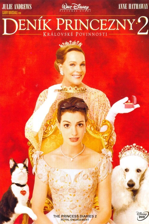 Deník princezny 2: Královské povinnosti. Pět let po skončení filmu Deník princezny, se Mia (Anne Hathaway) stává okouzlující ženou a připravuje se přijmout svoji roli v Genově. Musí se vypořádat s nástupem na trůn a vyhledáváním manžela, což zahrnuje řadu komických situací.