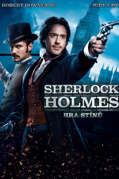 Sherlock Holmes: Hra stínů. Genialita Sherlocka Holmese se zdála být nepřekonatelná, dokud se neobjevil nebezpečný rival, profesor Moriarty. Když je nalezen mrtev korunní princ Rakouska, vypadá to, že spáchal sebevraždu. Sherlock ale pojme podezření, že se jednalo o vraždu spojenou s mnohem zlověstnější záhadou zkonstruovanou právě Moriartym. Společně s Dr. Watsonem se proto vydávají napříč Evropou, aby jeho plány na ovládnutí světa zhatili. Zločinecký génius je však stále o krok napřed... Americký film (2011). Hrají R. Downey Jr., J. Law, N. Rapace, S. Fry, J. Harris, K. Reilly, R. McAdams, E. Marsan, G. James a další. Režie G. Ritchie