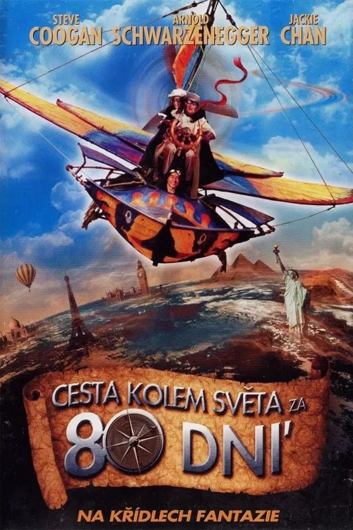 Výstřední londýnský badatel Phileas Fogg vynalezl letadlo a vsadil se, že s ním za pouhých 80 dní obletí svět. Šílený let kolem zeměkoule, na němž ho doprovází dobrodruh Passepartout a žena jeho srdce, začíná... Americko-německo-irsko-britská dobrodružná komedie (2004). Hrají J. Chan, S. Coogan, O. Wilson, C. De Franceová a další. Režie F. Coraci