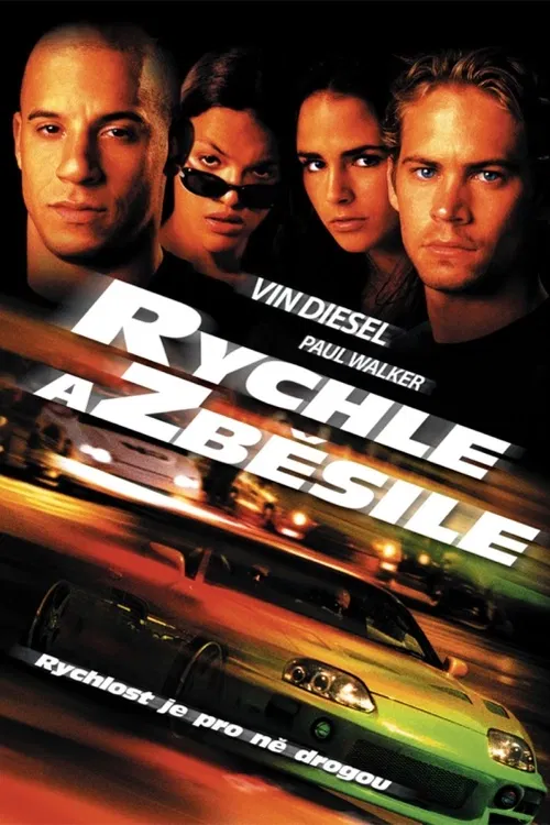 Rychle a zběsile. Tajný policista Paul Walker pátrá po Vinu Dieselovi a jeho partě, která má prsty v sérii přepadení kamionů s automobilovými díly. Nečekal ale, že ve světě organizovaného zločinu najde přátelství a lásku... Americký akční film (2001). Dále hrají M. Rodriguez, J. Brewster, R. Yune a další. Režie R. Cohen