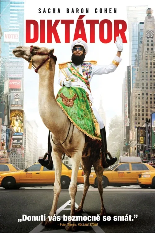Diktátor. Jmenuje se Aladdin a od smrti Kim Čong Ila je považován za posledního mohykána mezi diktátory. Sacha Baron Cohen má tentokrát obří plnovous a nechává popravit každého, kdo se mu jen trochu znelíbí... Americká komedie (2012). Dále hrají A. Mandvi, A. Faris, A. Akhtar, H. Sanz, B. Kingsley, M. Fox a další. Režie L. Charles