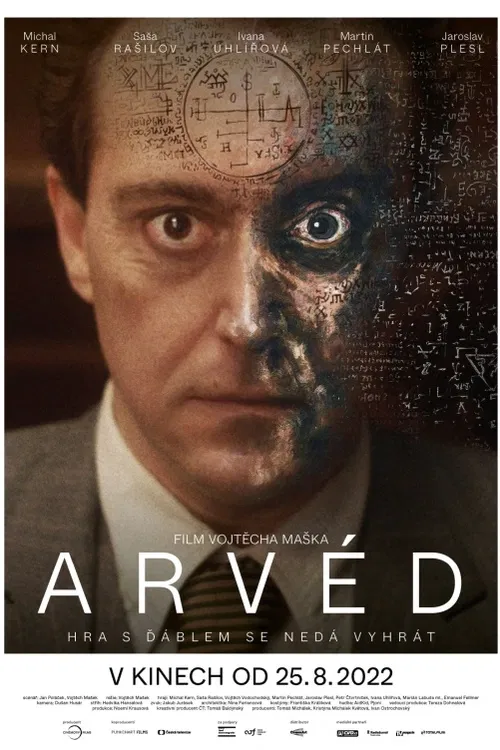 Film Arvéd vypráví o tom, kam až jsme schopni zajít, abychom dosáhli svého cíle. Jiří Arvéd Smíchovský byl ochoten jít až k hranicím samotného pekla. Život a smrt Jiřího Arvéda Smíchovského jsou dodnes obestřeny mnoha tajemstvími. Za války jako nacistický konfident zachránil před koncentračním táborem Štěpána Plačka. Po válce se jejich role otáčí, Plaček splácí dluh a zařídí, že soud za spolupráci s nacisty nepožaduje pro Arvéda smrt, ale odsuzuje jej pouze na doživotí. Tím však vzájemné služby nekončí. Plaček jako vyšetřovatel státní bezpečnosti využívá Arvéda ke svým cílům, k usvědčování nepohodlných osob. Za jeho služby mu oplácí výhodami prominentního vězně a především Arvédovou největší drogou – vzácnými okultistickými knihami ze zkonfiskovaných knihoven. Arvéd a Plaček rozehrávají šachovou partii. Hra o duši vstupuje do finále.
