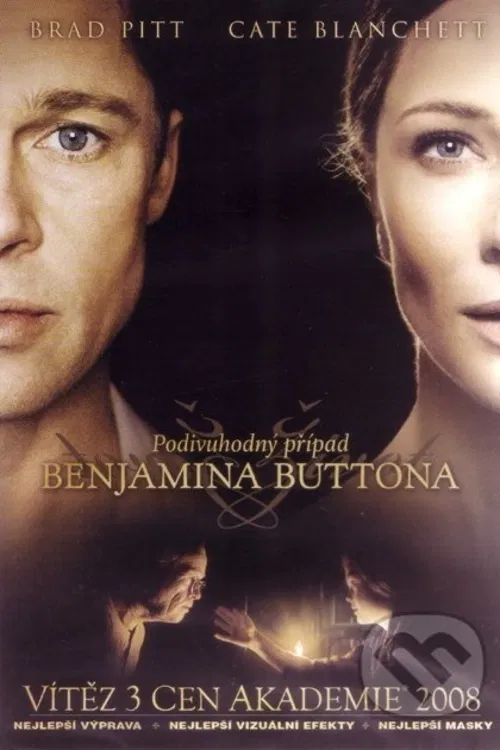 Podivuhodný případ Benjamina Buttona. "Benjamin Button, sympatický padesátník a hlavní postava filmu inspirovaného povídkou F. Scotta Fitzgeralda, začíná neobvykle mládnout. Zatímco ho tento jev zpočátku baví, situace se zkomplikuje, když se zamiluje do třicátnice Daisy a stárne v opačném směru."
