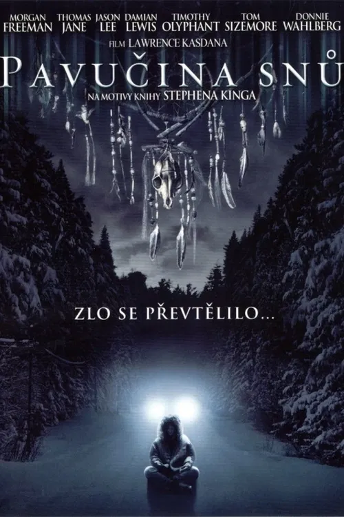 Pavučina snů. Čtveřice kamarádů se vypraví do své oblíbené chatky v lesích a brzy se kolem nich rozpoutá peklo. Armáda pod vedením fanatického plukovníka Morgana Freemana začne oblast neprodyšně uzavírat a objeví se cosi, co je dokáže ovládat... Americko - kanadský sci -fi horor (2003). Dále hrají Th. Jane, J. Lee, D. Lewis, T. Sizemore, T. Olyphant, D. Wahlberg a další. Režie L. Kasdan (129 mi)